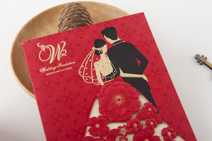 Esperamos contar con tu presencia impresión personalizada tarjeta de invitación de boda Chino - Product Image 3