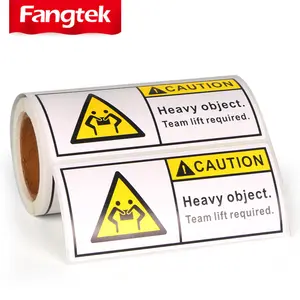 Printed Waterproof Paper Heavy Object Team Left Required Package Caution Sticker Labels