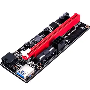 라이저 009s/V012PRO/VER018S pcie 라이저 (블랙 킹콩) PCE164P-N08 VER009S pci-e x1 x16 라이저 6 핀 비디오 카드