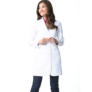 Jaket Jas Lab Putih Wanita, Jaket Seragam Kerja Dokter dan Wanita Desain Mantel Lab Modis Kualitas Tinggi