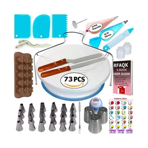 Hot bán 34/42/73/80/124 pcs bánh trang trí xoay bánh đứng bàn xoay Kit Baking công cụ với đóng băng đường ống lời khuyên thiết lập