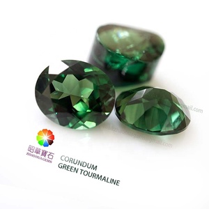 Allentato ovale cut gemston tormalina verde zaffiro sintetico Prezzo All'ingrosso Della Fabbrica per Rare Colori con Alta Durezza - Product Image 2