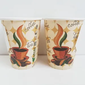 Venta al por mayor, proveedor de China, precio barato para tazas de café de papel de una sola pared de 7oz/8oz/9oz con asa para bebida de café caliente