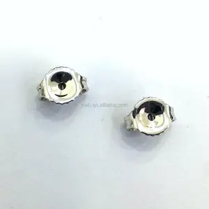 H1848 Silver Ear Back Lock / Customer Logo Stamp Engraved 6.4*4.8mm