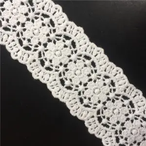 Cheap Vintage Style Double Scalloped Patterned 100% Cotton Crochet Lace Trim