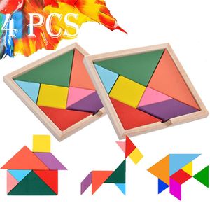 Hot Sale good personalized jigsaw puzzle wooden Tangram learning games from printout - Product Image 2