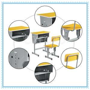 Tamaño estándar de la escuela de escritorio y silla conjunto antiguo NJ-83A pupitre y silla - Product Image 2