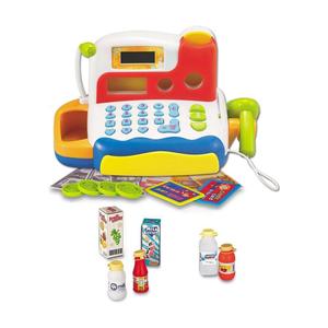 Jeu de jouets caisse enregistreuse pour enfants en plastique durable Jeu de simulation de son électronique avec microphone Scanner <span class=keywords><strong>Calculatrice</strong></span> Groupe d'âge alimentaire Enfant - Product Image 1