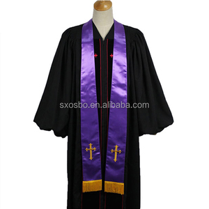 Venta al por mayor de batas de coro de clero personalizadas con estola de Iglesia - Product Image 1