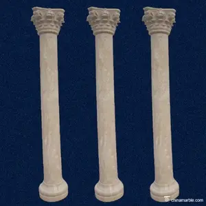 Travertine स्तंभ/कीमतों पत्थर कॉलम/नक्काशीदार पत्थर स्तंभ