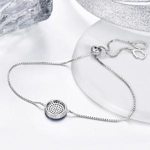BAGREER SCB005 toptan zarif S925 gümüş lady CZ bilezik band streç mavi göz türkiye güzel bilezik - Product Image 3