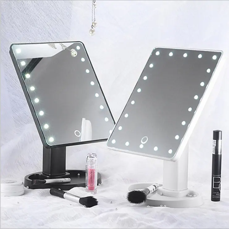 Cosmética promocional hacer Led espejo de maquillaje con luz LED de espejo