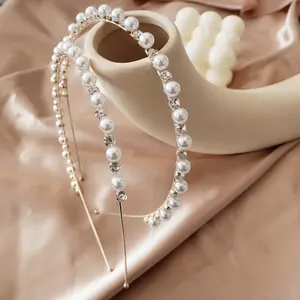 Fancy design hot selling style pearl hair accessories headband crystal headband for hair decoration fashion hair clips