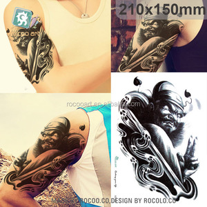 LC834/<span class=keywords><strong>tatuaje</strong></span> para brazo hombro grande para hombres-pegatinas <span class=keywords><strong>tatuaje</strong></span> temporal cráneo humano flor - Product Image 6