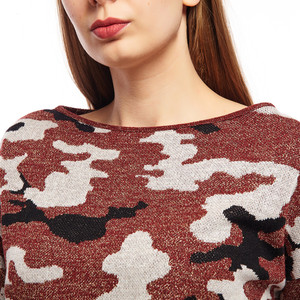 ファッション平野ニットラメ軍事セータープルオーバー用女性 - Product Image 6