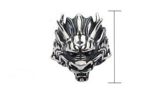 Bijoux de mode chinois, <span class=keywords><strong>argent</strong></span> thaïlandais, grenouille, lion, chauve-souris, dragon, crâne, chevalier, oiseau, Anbuis, loup, pharaon égyptien, bague pour <span class=keywords><strong>homme</strong></span> - Product Image 4