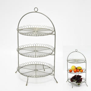 Classic Silver Color Baroque Style 2- Tier Fruit Tray - Product Image 3
