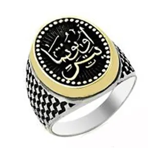 Anello di moda islamico 925 argento sterling produttore gioielli personalizzabili anelli da uomo 925 d'argento per gli uomini