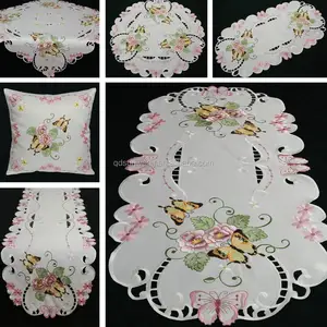 butterfly embroidery flower tablecloth