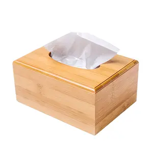 Tissue Paper Box Bamboo Napkin Paper Container Napkin Holder Handmade Tissue Box