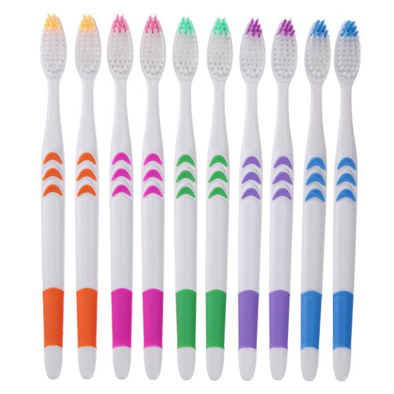 Hot 10PCS Double Ultra Soft Toothbrush Bamboo Charcoal Nano Tooth Brushes Dental Personal Care Teeth Brush Support Wholesale