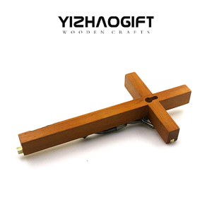 Broche artisanale avec croix en <span class=keywords><strong>bois</strong></span>, 1 pièce, accessoire décoratif pour église Christ - Product Image 5