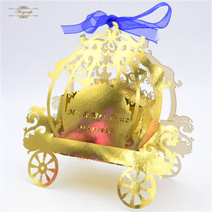 Boîte à chocolat en papier style cendrillon, boîte à faveur de mariage romantique - Product Image 2