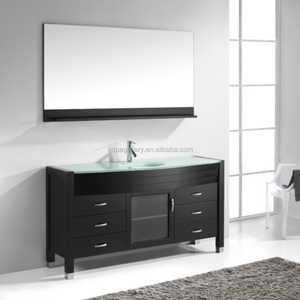 Mueble <span class=keywords><strong>de</strong></span> <span class=keywords><strong>Baño</strong></span> con Lavabo Doble <span class=keywords><strong>de</strong></span> <span class=keywords><strong>Vidrio</strong></span> Templado <span class=keywords><strong>de</strong></span> 72 Pulgadas con Base - Product Image 5