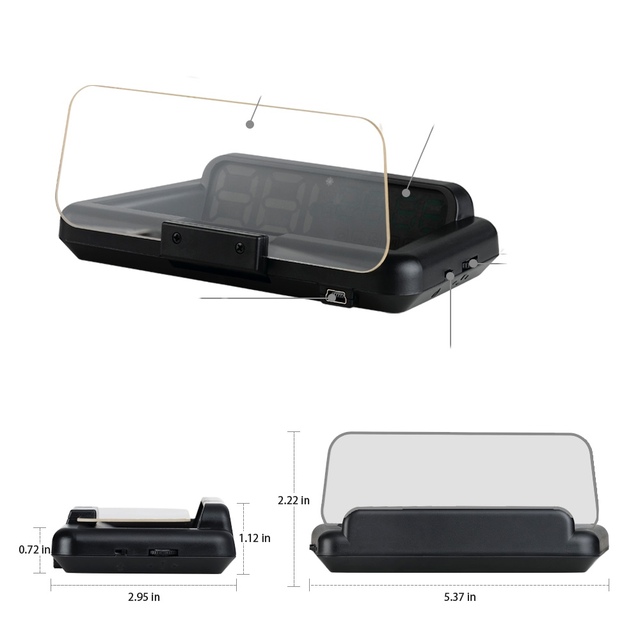 OBD2 HUD Head up Display Mini Projector Driving Assistant Speed Display, Fuel Consumption