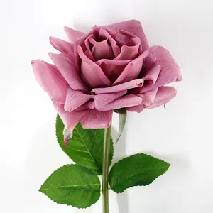 Flores artificiais rosa artificiais, rosa artificiais único em massa produção incrível toque real flores artificiais rosa