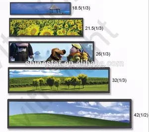 28" 29" Inch ultra wide LCD stretch bar display digital signage media player with resolution 1920*360 / 1920*540