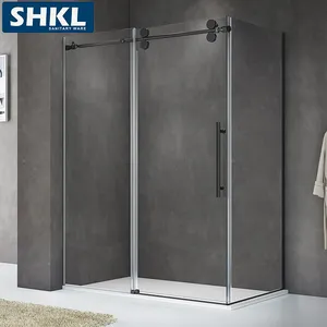 48 Inch Frameless Sliding Shower 10mm Glass Door Spare Parts 2 Sided Hotel Compact Indoor Shower Enclosure 1200mm