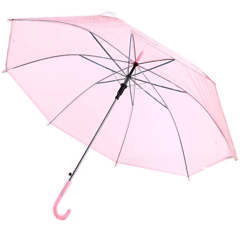 Paraguas transparente para niños Paraguas transparente de PVC plegable con mango transparente
