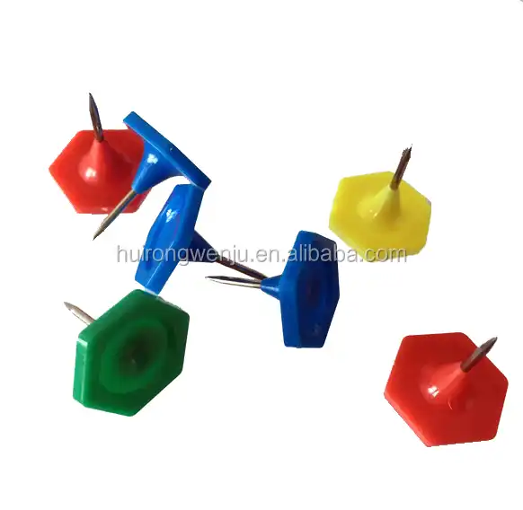 colorful wall pins plastic hexagon shaped