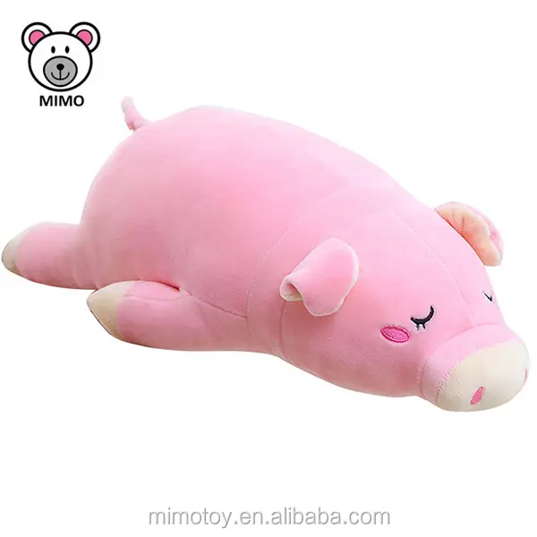100% тянущаяся хлопковая супер мягкая детская плюшевая игрушка свинка 2019 дешевые Мультяшные Симпатичные мягкие игрушки розовая свинья