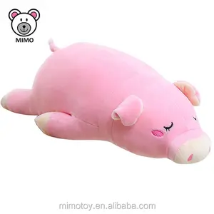 100% algodão elástico super macio crianças, porco de pelúcia, brinquedo, 2019 desenhos animados bonito, animal de pelúcia, macio, porco rosa