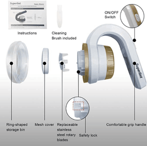 Rasoio SUPER Lint bianco e Goldfabric e dispositivo di rimozione della lanugine, rasoio per maglione a batteria miglior dispositivo di rimozione del Bobble della pillola Fuzz - Product Image 3