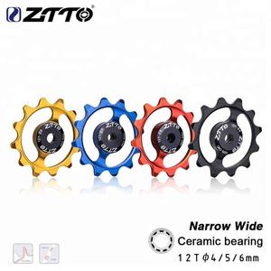 Desviador Trasero para Bicicleta de Montaña ZTTO 12T, Polea de Rodamiento Cerámico de Rueda Guía Estrecha y Ancha, Guía para Bicicleta de Carretera CNC de 4 mm, 5 mm, 6 mm - Product Image 2