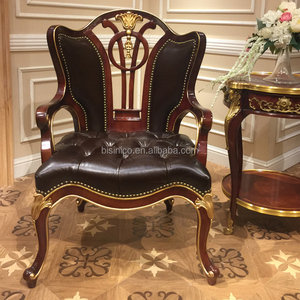 Meubles Classiques antiques Rétro En Bois Massif Fabriqué À La Main En Cuir <span class=keywords><strong>Rose</strong></span> <span class=keywords><strong>Fauteuil</strong></span> de Salon Avec Table Basse BF08-YS034 - Product Image 5
