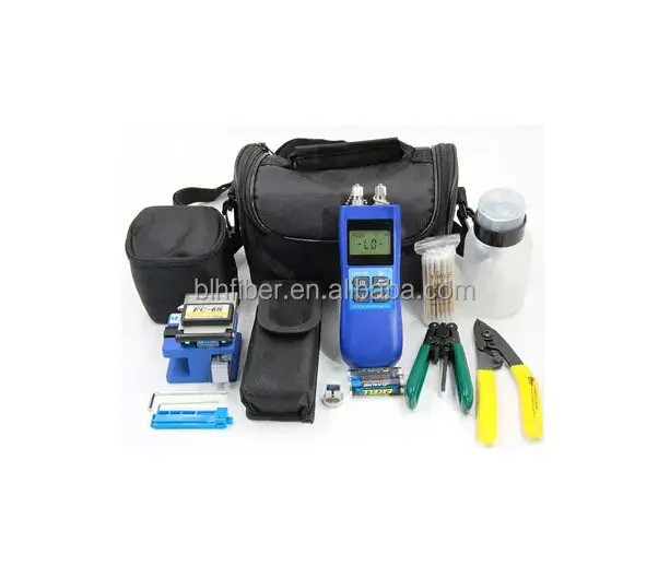 15 In 1 Fiber Optic FTTH Tool Kit with FC-6S CT-30 Fiber Cleaver and Optical Power Meter 5Mw 10Mw 20Mw 30Mw Visual Fault Locator