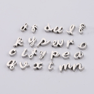 In Acciaio Inox Lucidato Alfabeto Risultati Dei Monili di Fascini della Lettera per la Collana Del Braccialetto - Product Image 4