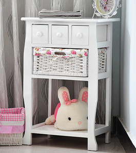<span class=keywords><strong>Console</strong></span> de canapé en bois table de chevet meubles de salon commode en osier recevoir des armoires d'arche avec panier tissé en rotin - Product Image 1