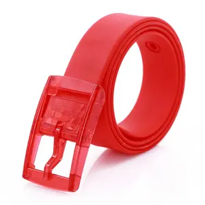 Extra Lange Unisex Kleurrijke Rubber Custom Logo Verstelbare Golf Plastic Gesp Siliconen Taille Riem