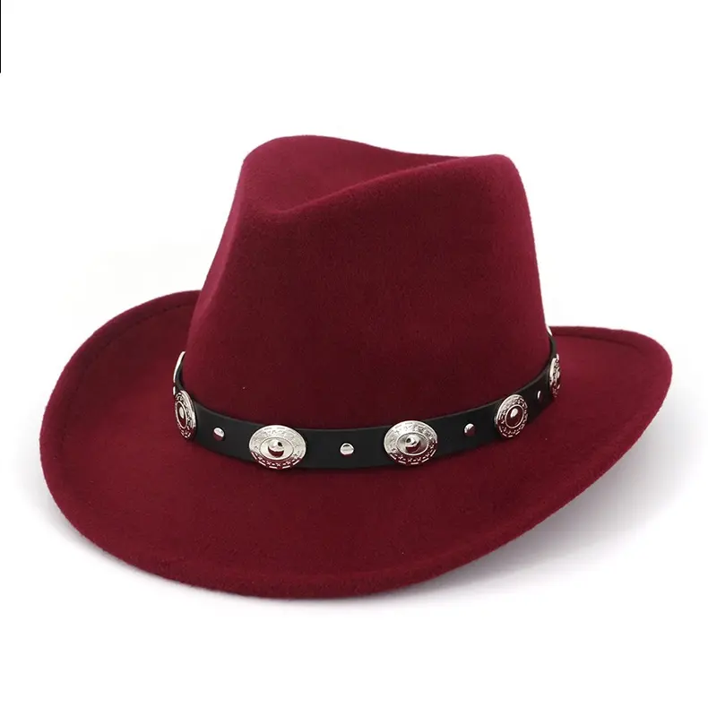 Модная винтажная фетровая шляпа в этническом стиле для мужчин и женщин, декоративная лента, оптовая продажа, широкополая фетровая шляпа, Классические мексиканские ковбойские шляпы