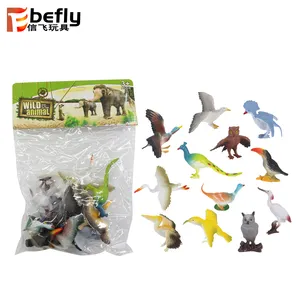 Kit de colección de modelos de animales, juguetes de plástico para pájaros pequeños para niños
