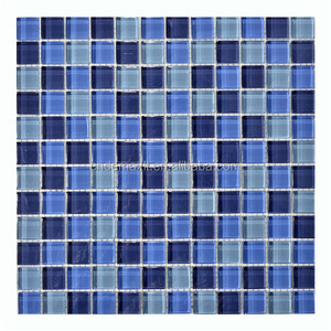Precio al por mayor fácil limpieza cristal color azul <span class=keywords><strong>azulejo</strong></span> <span class=keywords><strong>mosaico</strong></span> - Product Image 1