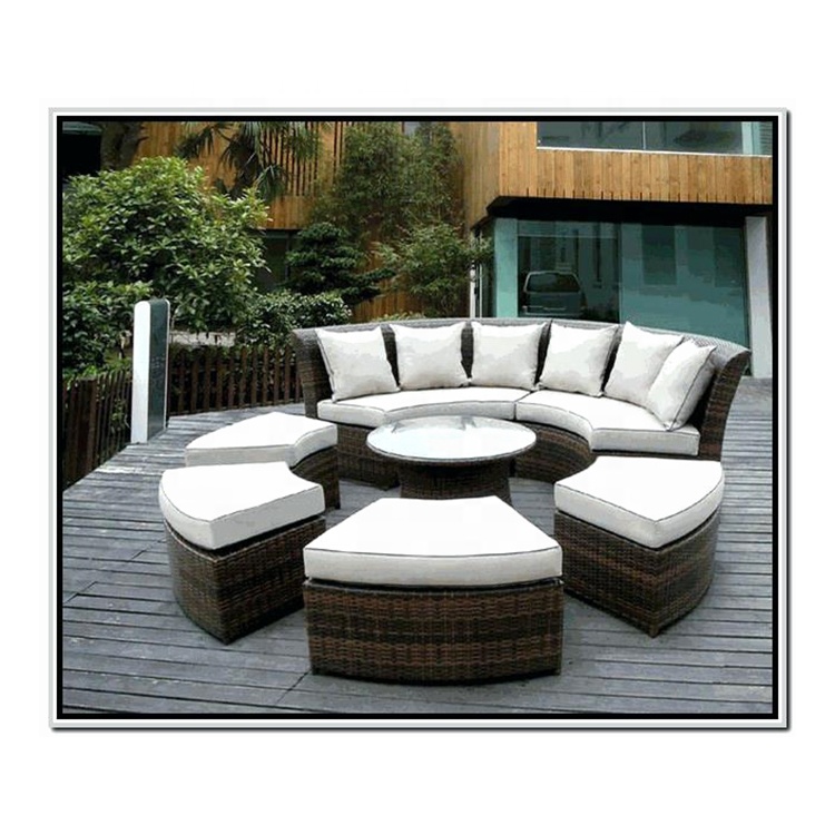 Beautiful Ohana Outdoor Patio Wicker round rattan furniture 7 seaters