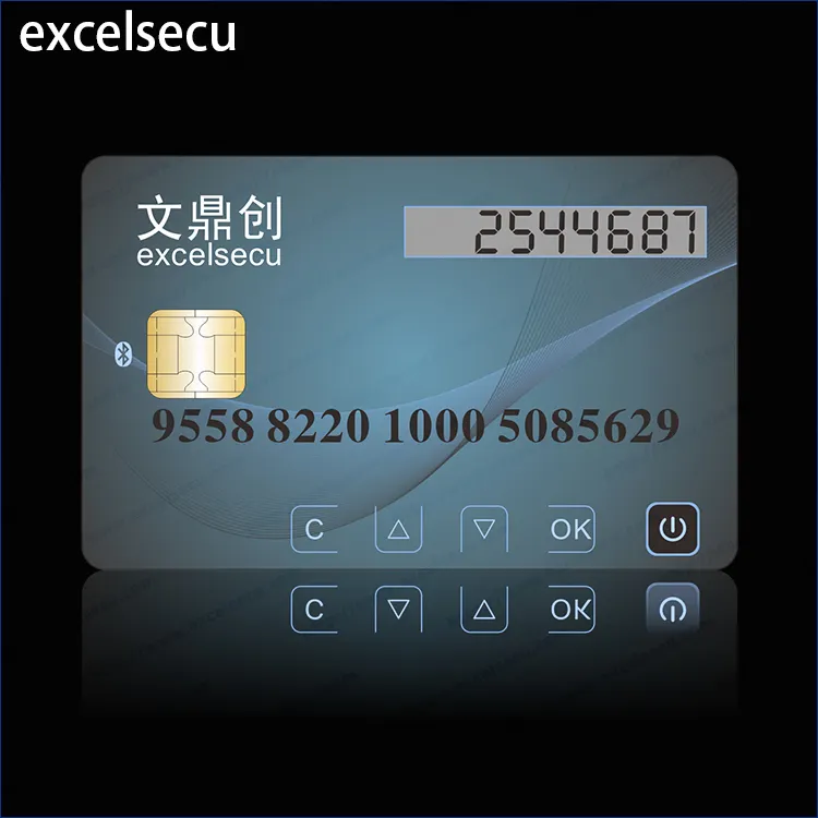 ESECU Высокий Уровень Безопасности Чип ПРОЦЕССОРА ЖК-Карты Один Раз Банк Паролей Учетных Дебетовой Карты Java Smart Display Card