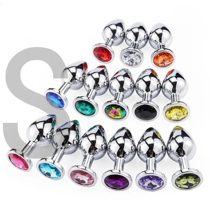 Multi-color Metal Butt Anal Plug Iniciante Brinquedos Eróticos Smooth Insert Stopper Anus Estimulador Sex Toys Dildo Jewel Gift