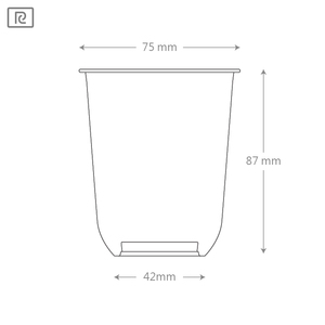Q250-A de gobelets en plastique PP jetables imprimés personnalisés de 8oz 250ml avec fond en forme de boule marque Riqii de 75mm de diamètre pour les boissons - Product Image 2